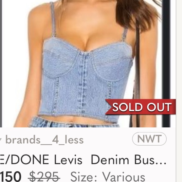 RE/DONE Revolve X Levi’s Vintage Reworked Denim Bustier Corset Top, M - Picture 9 of 9